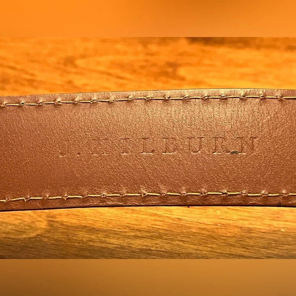 J. Hilburn Custom Suede Leather Belt Mens Sz 42 Navy Blue Made in USA Quality PC